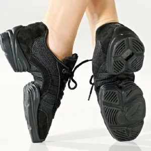 Jerry -- Split Sole Dancesneaker -- Black Ventilated Design High Arch