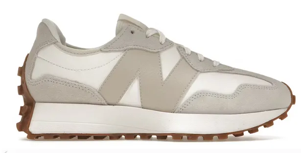 New Balance 327 Beige White Gum Pink (Women's) Water Edge Style Pop