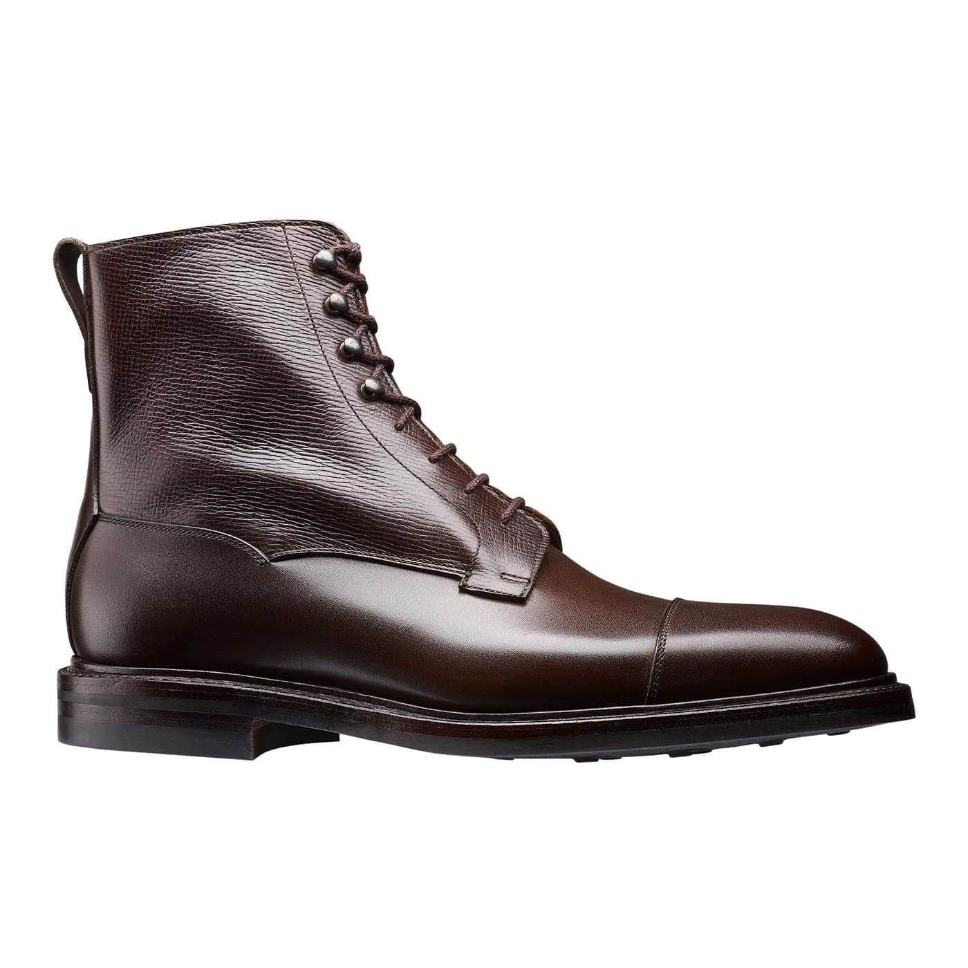 Perth Coffee Antique Calf & Dark Brown Willow Grain Surfer Sharp Look