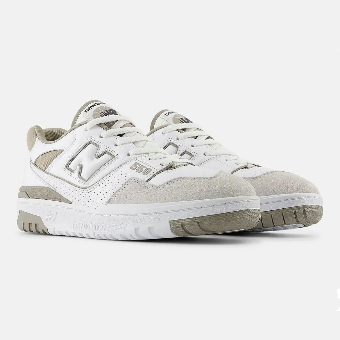 550 - White with Arid Stone breathable running shoes Lightweight Cushion