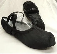 Quinn -- Stretch Canvas Split Sole Ballet -- Black Lightweight Form Casual Wear