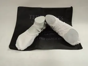 Quinn -- Stretch Canvas Split Sole Ballet -- White Eco Friendly Minimalist Fans Park Step