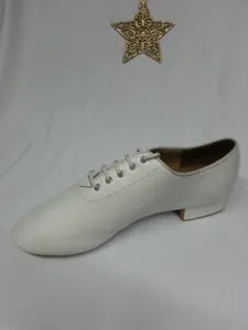 Selby -- Men's Standard Ballroom Oxford -- White Ventilated Mesh Sunny Walks Strong Step