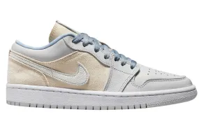 Leather Upper Jordan 1 Low Canvas Grey Cream (W)