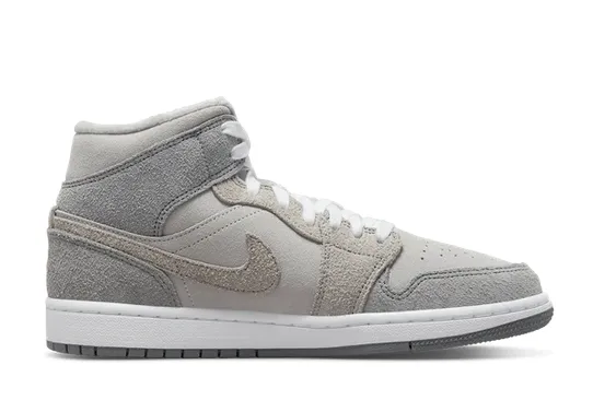 Wmns Air Jordan 1 Mid SE 'Particle Grey' Picnic Easy Canvas