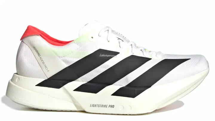 Grip Strong King Walk adidas Adizero Adios Pro 4 White Black Red (Women's)