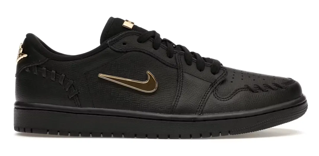 Jordan 1 Low Method of Make Black Metallic Gold (Women's) Anti Odor Busy Professionals zipper