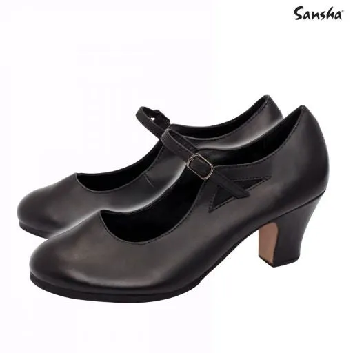 2.25" Valencia -- Flamenco Shoe -- Black Picnic Easy
