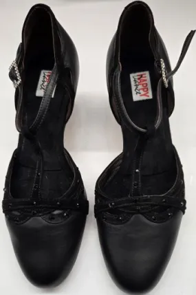 2" Samara -- Tango Shoe -- Black Leather/Black Suede London Cool Beauty Walk