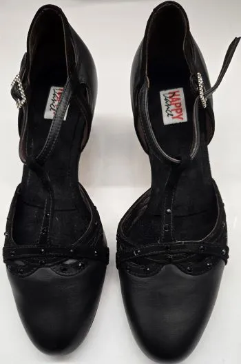 2" Samara -- Tango Shoe -- Black Leather/Black Suede London Cool Beauty Walk