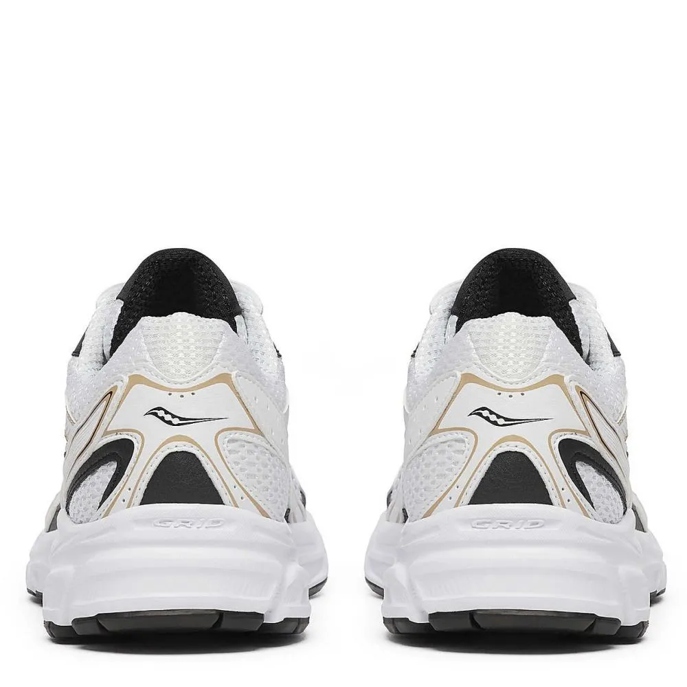 Saucony Women's Ride Millennium in White/Gold/Black Breathable Road Trip