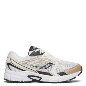 Step Light Saucony Women's Ride Millennium in White/Gold/Black