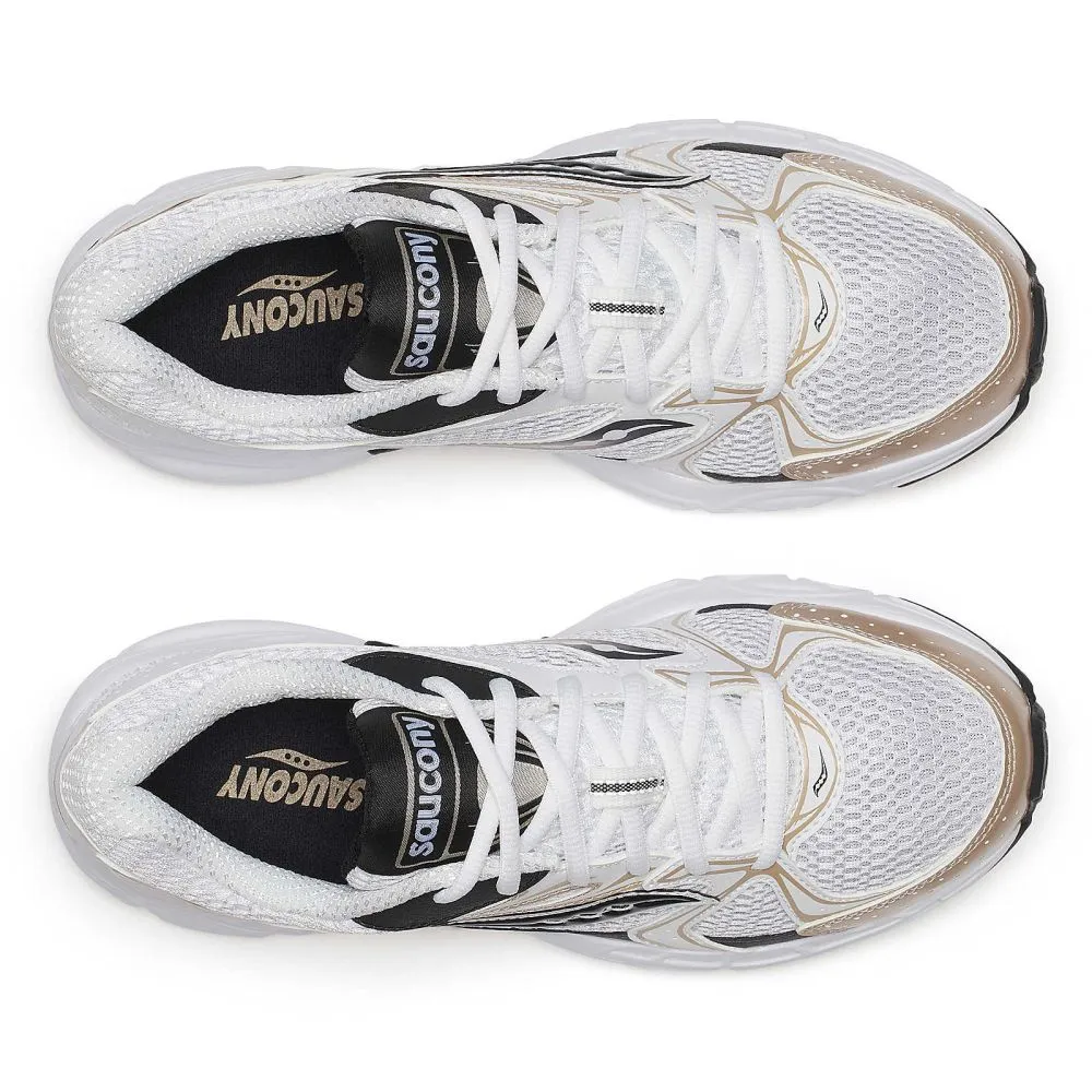 Saucony Women's Ride Millennium in White/Gold/Black Summer Heat Supportive Core Fitness Training