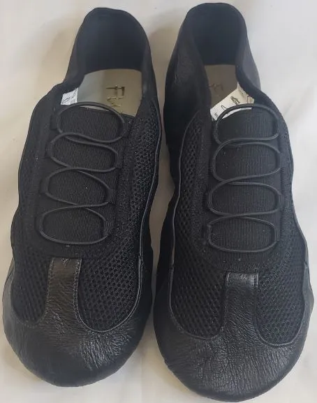 Alfred -- Mesh Split Sole Jazz Slip-On, Suede Sole -- Black Freeze Proof Secure fit