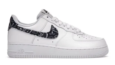 Comfort collar Block Walk Nike Air Force 1 Low '07 Essential White Black Paisley (W)