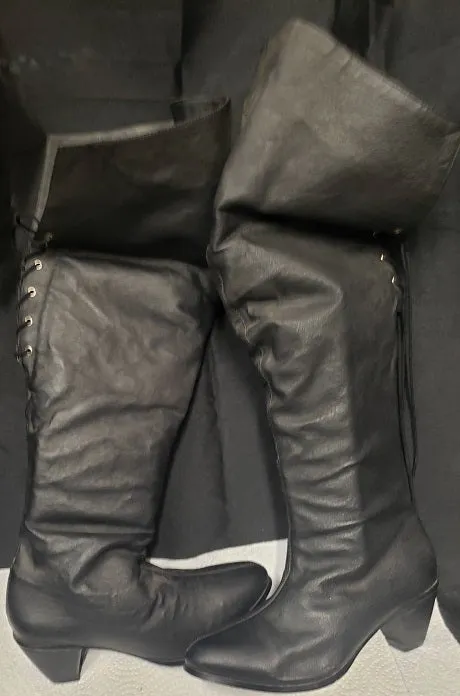 2.5" Maiden -- Women's Thigh High Dress Boots -- Black Everyday Use