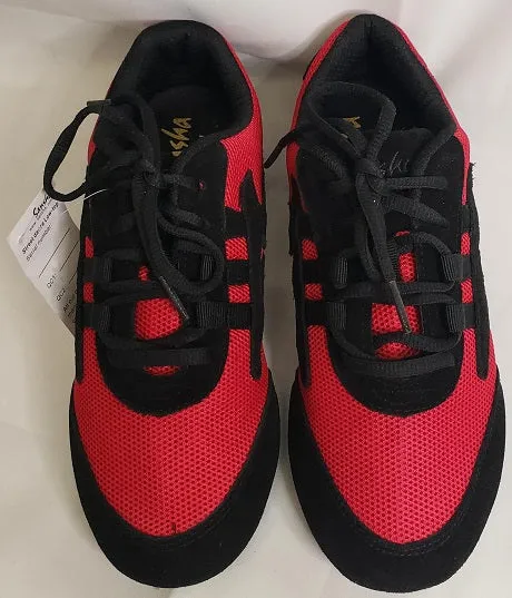 Salsero -- Full Suede Sole Dancesneaker -- Red/Black Hero Edge material