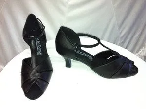 2.5" Angel -- Flare Heel Latin Sandal -- Black Kind Glow Love Path