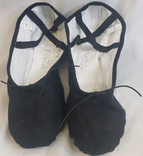 Wellesley -- Canvas Split Sole Ballet -- Black Durable Build Minimalist Fans