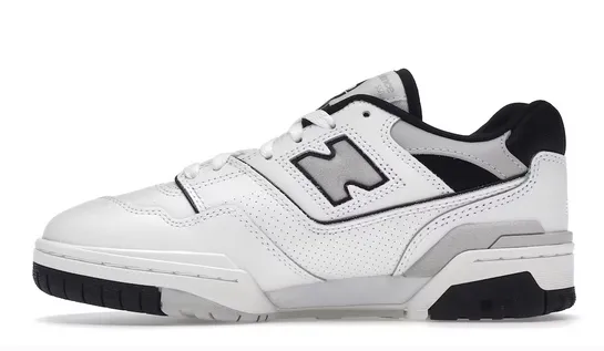 New Balance 550 White Black Grey (W) Stretch Fabric Active People Angel Glow